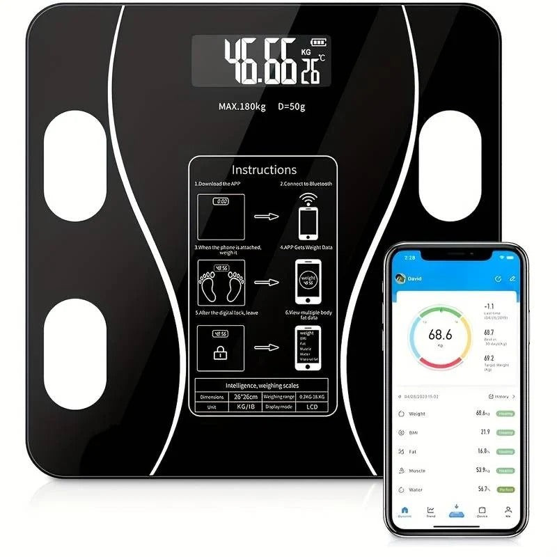 Smart Digital Body Fat Scale | Bluetooth BMI & Body Composition Analyzer