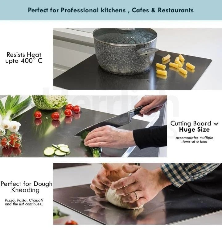 Food-Grade Stainless Steel Cutting Board – Large Size