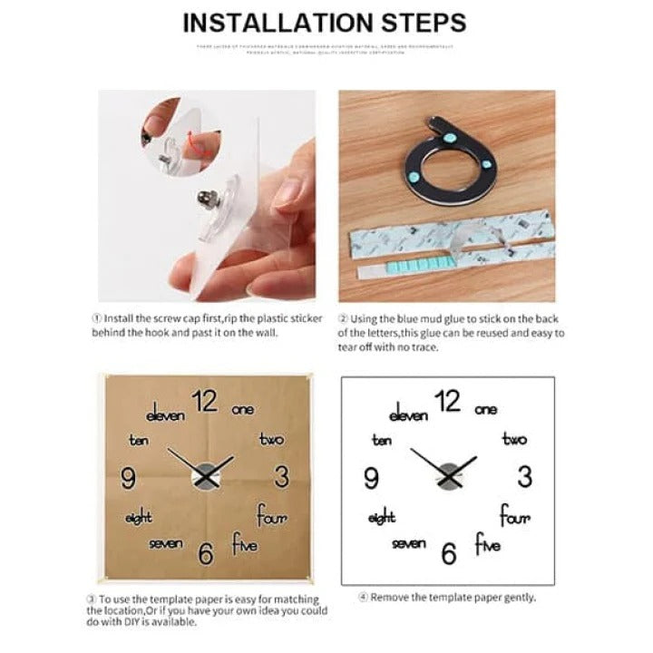 Acrylic Wall Clock 3D Wooden DIY Design Wall Decoration